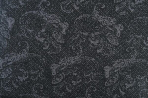 Winterschal unisex aus 100% gebrushter Seide, Seidenschal für Damen und Herren - Schal für Herbst und Winter - Größe 30 x 180 cm - Schwarz Grau Paisley
