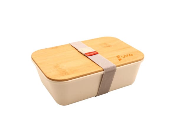 Bento 'Ikoma', weiss, mit Bambusdeckel