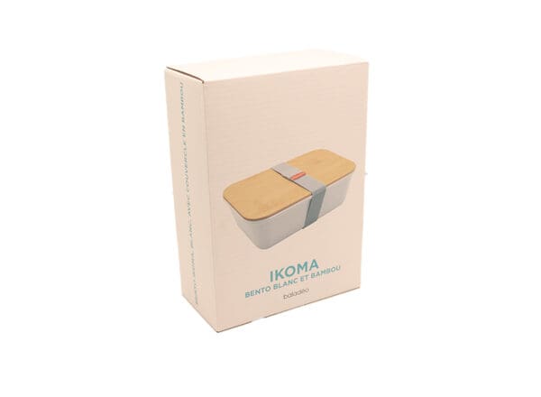 Bento 'Ikoma', weiss, mit Bambusdeckel
