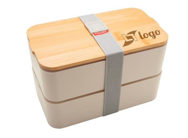 Bento 'Mihara', weiss, mit Bambusdeckel