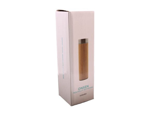 Doppelwandige Flasche 'Onsen', Bambus, mit Teesieb, 480ml