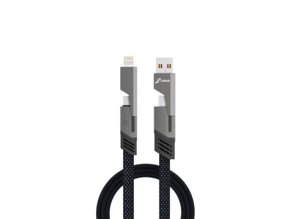 Universelles 4-in-1-Kabel 'Orlando', 1m, anthrazitgrau