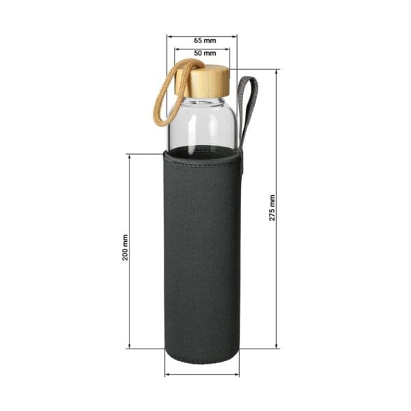 Glasflasche mit Hülle "Bamboo" 0,65 l