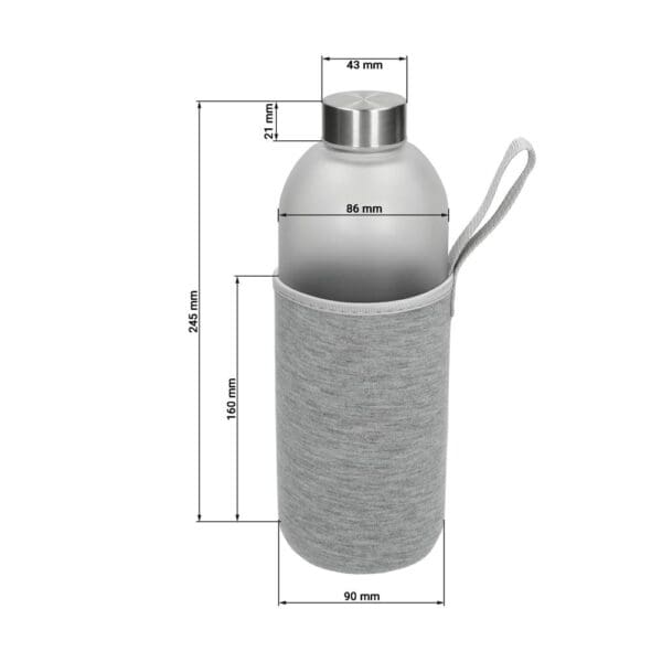 Glasflasche mit Hülle "Iced" 1,0 l