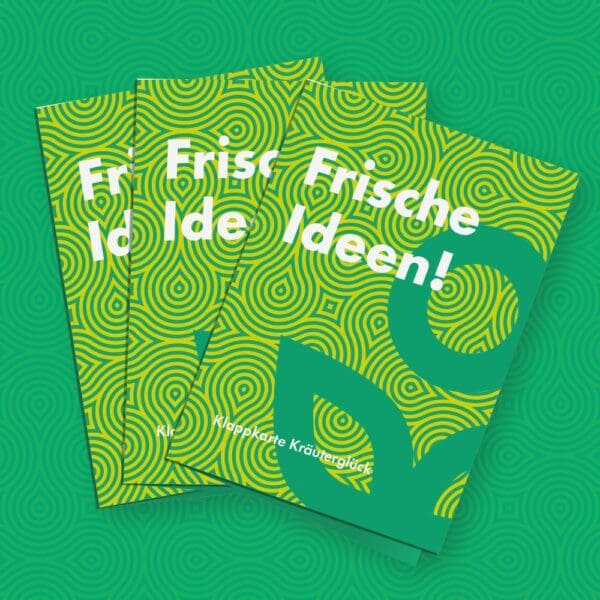 Klappkarte Kräuterglück mit Logo-Pflanzstick