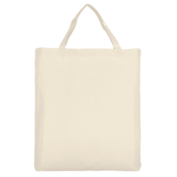 Baumwolltasche - OEKO-TEX® mit Bodenfalte und  zwei kurzen Henkeln, ca. 140 g/m²