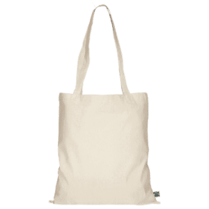 Baumwolltasche aus fairtrade zertifizierte Baumwolle, ca. 38 x 42 cm, 2 lange Henkel, 200 g/m²