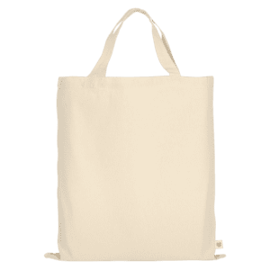 Tasche aus Organic-Baumwolle mit zwei kurzen Henkeln, ca. 140 g/m²