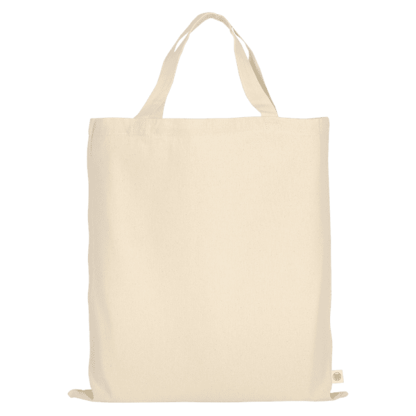 Tasche aus Organic-Baumwolle mit zwei kurzen Henkeln, ca. 140 g/m²
