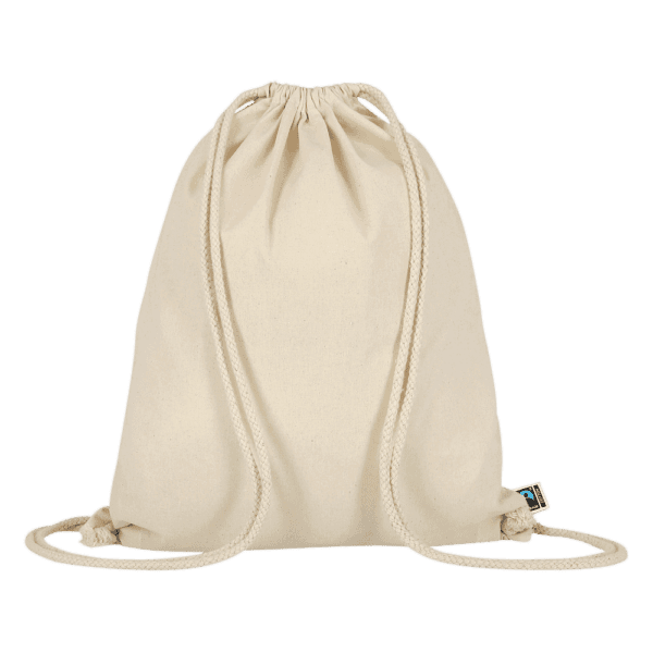 Turnbeutel aus fairtrade zertifizierte Baumwolle, 200 g/m²