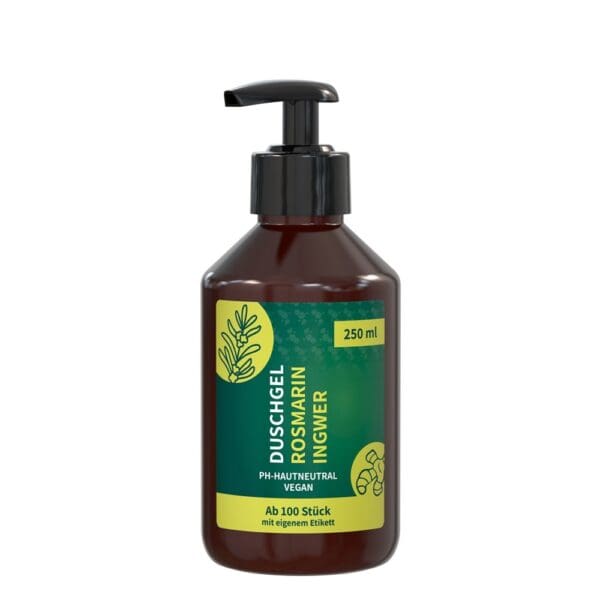 Duschgel Rosmarin-Ingwer, 250 ml, Body Label (R-PET)
