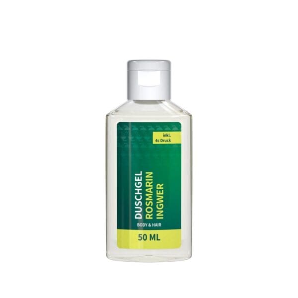 Duschgel Rosmarin-Ingwer, 50 ml, Body Label (R-PET)