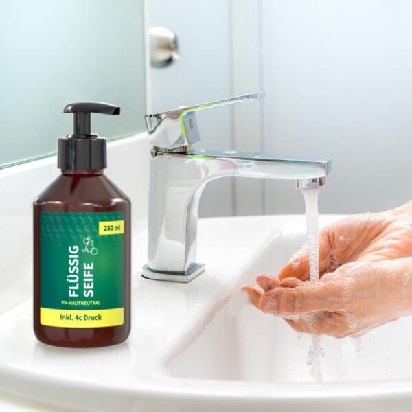 Flüssigseife Rosmarin-Ingwer, 250 ml, Body Label (R-PET)