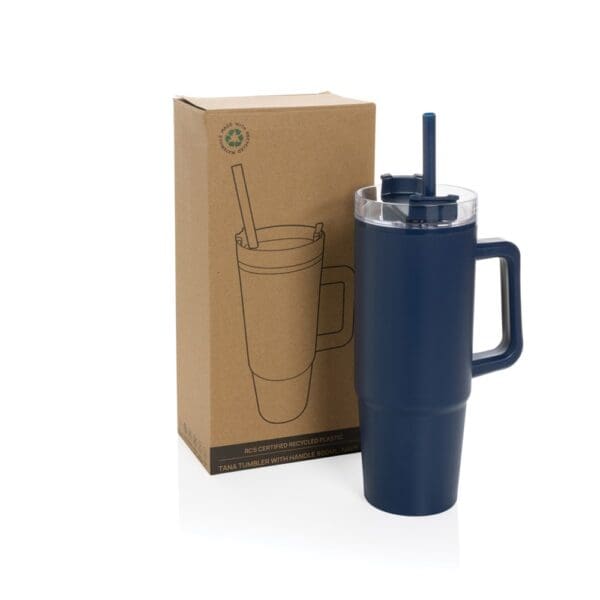 Becher Tana aus RCS recyceltem Kunststoff mit Griff 900ml