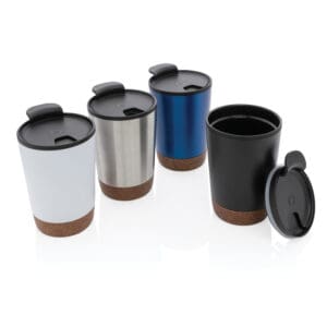 Edelstahl-Kaffeebecher GRS rPP mit Kork