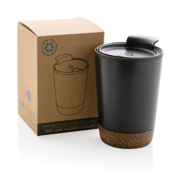 Edelstahl-Kaffeebecher GRS rPP mit Kork