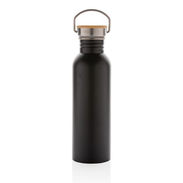 Moderne Stainless-Steel Flasche mit Bambusdeckel