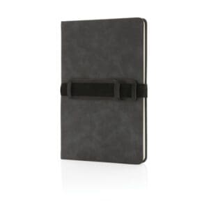 Notizbuch Deluxe Hardcover PU mit Handy- und Stiftehalter