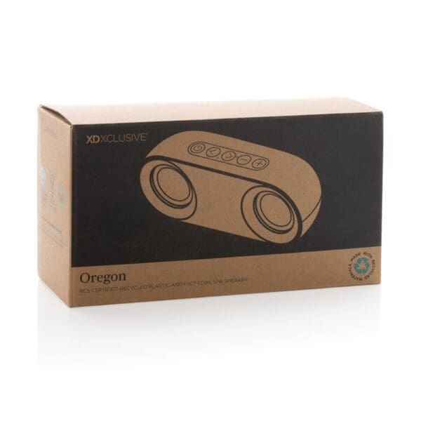 Oregon 10W Lautsprecher aus RCS recyc. Kunststoff und Kork