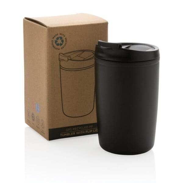 PP-Becher GRS recycelt mit Flip-Deckel