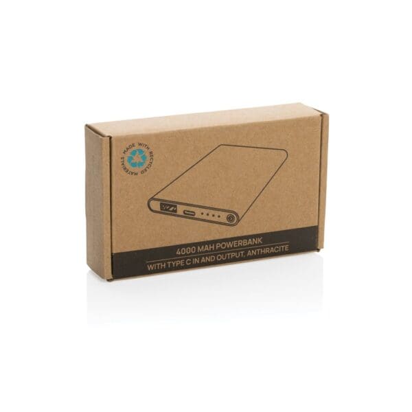 Powerbank 4.000mAh Type-C aus RCS recyeltem ABS & Aluminium