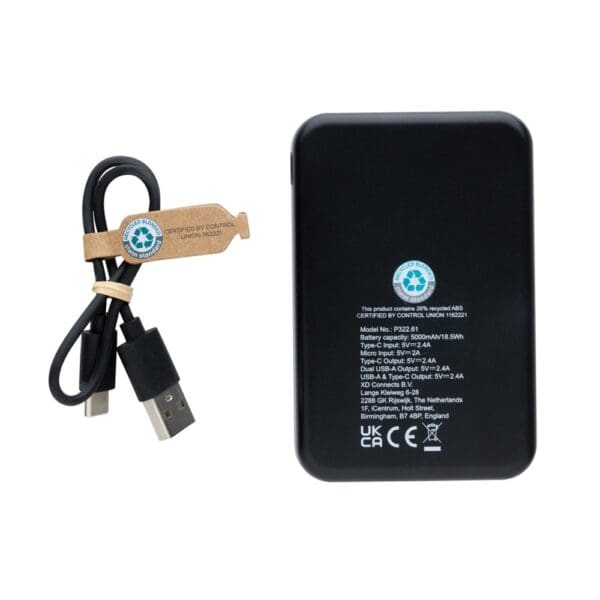 Powerbank 5.000mAh aus RCS recyceltem Kunststoff