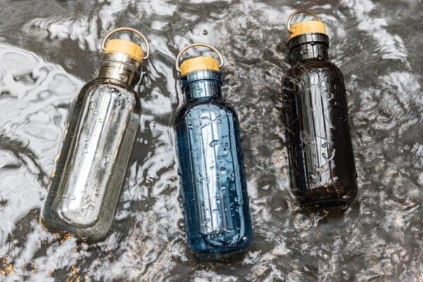 RCS rPET Flasche with Bambusdeckel und Griff