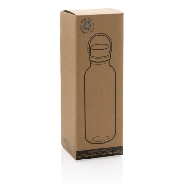 RCS rPET Flasche with Bambusdeckel und Griff
