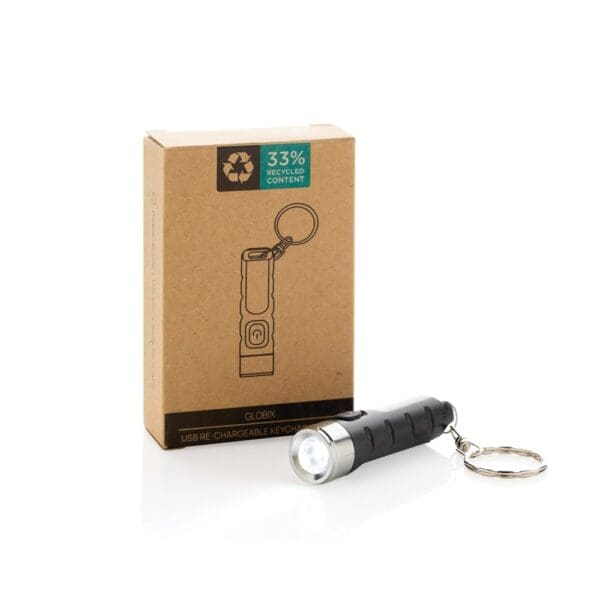 Schlüsselanhänger-Taschenlampe Globix USB aus RCS rABS