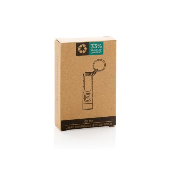 Schlüsselanhänger-Taschenlampe Globix USB aus RCS rABS