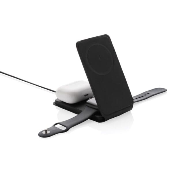 Swiss Peak 15W 3-in-1 magnetischer Wireles Charger aus rPU