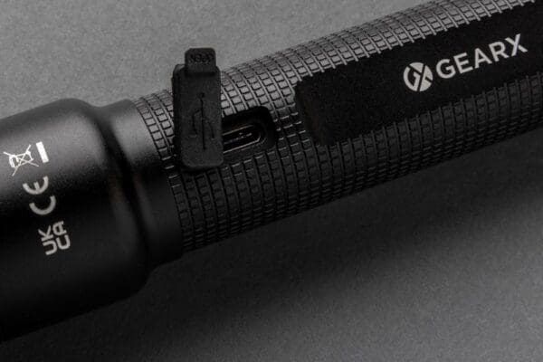 Taschenlampe Große Gear X aus RCS recycelt. Alu mit USB-Akku