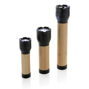 Taschenlampe Lucid 3W aus RCS recycelt. Kunststoff & Bambus