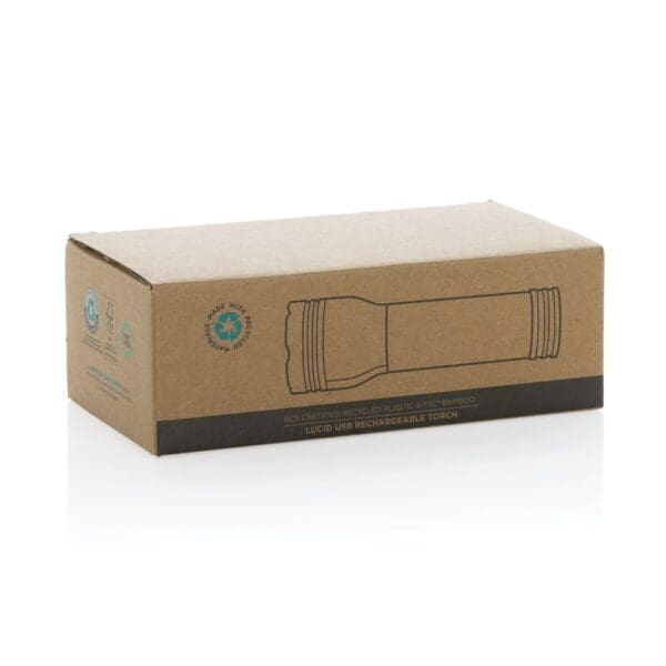 Taschenlampe Lucid 3W aus RCS recycelt. Kunststoff & Bambus