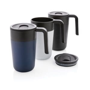 Tasse GRS recycelte PP und Stainless Steel mit Griff