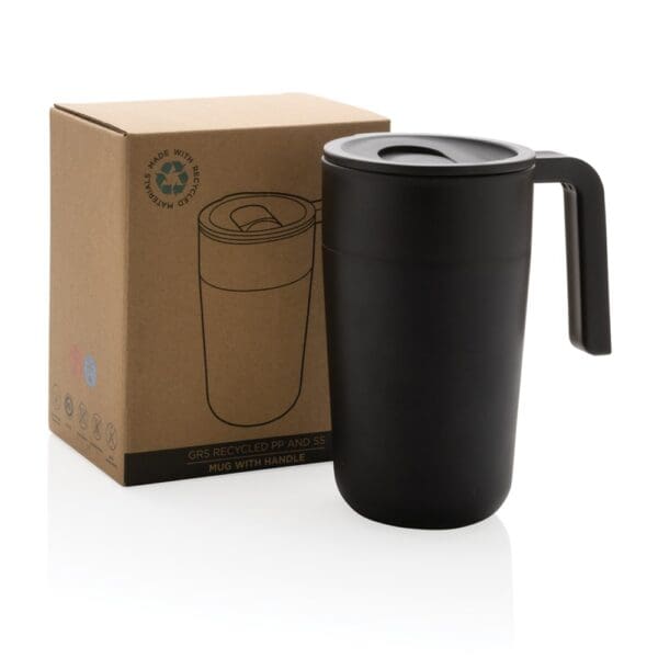 Tasse GRS recycelte PP und Stainless Steel mit Griff