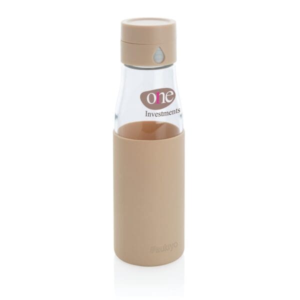 Ukiyo Trink-Tracking-Flasche aus Glas mit Hülle