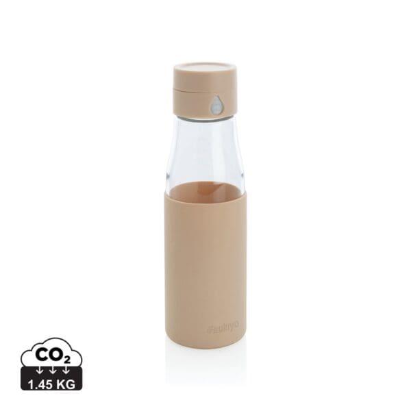 Ukiyo Trink-Tracking-Flasche aus Glas mit Hülle