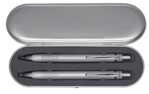 Schreib-Set TRIANGLE SILBER, incl. 2-er Metall-Etui