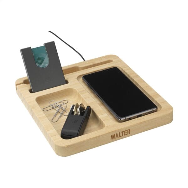 Walter Bamboo Single Dock 15W Organizer und Ladegerät