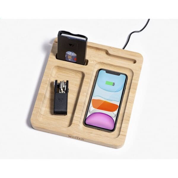 Walter Bamboo Single Dock 15W Organizer und Ladegerät