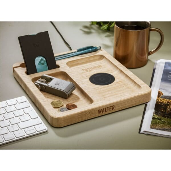 Walter Bamboo Single Dock 15W Organizer und Ladegerät