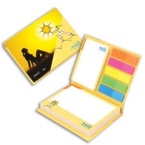 Hardcover-Booklet mit Haftnotizen und Indexstreifen