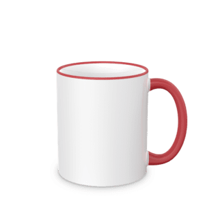 Keramiktasse Form 798 Sublimation weiss, Rand und Henkel farbig