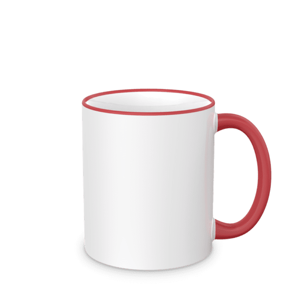 Keramiktasse Form 798 Sublimation weiss, Rand und Henkel farbig
