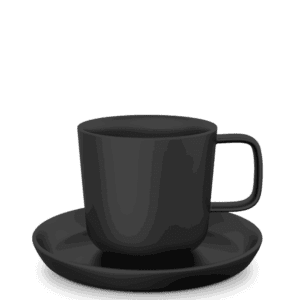 Tasse Form 730 Costa Verde mit Unterteller, schwarz/grau