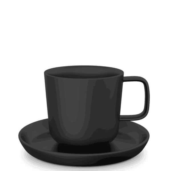 Tasse Form 730 Costa Verde mit Unterteller, schwarz/grau
