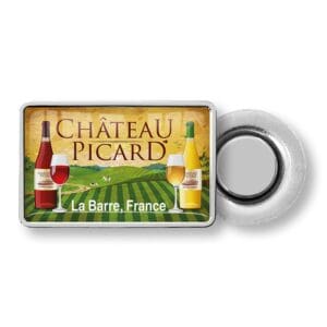Magnet-Pin mit Dominglabel