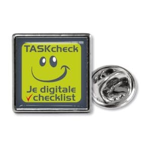 Pin mit Butterflyverschluss mit Dominglabel