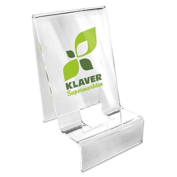 Telefonhalter aus Plexiglas. Gebogene Größe 135 x 70 mm